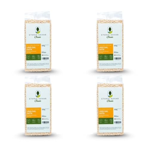 Ethnic Aahar Urad Dal Bohnen, geschält, weiß, 1000 g (Pack Of 4) von ETHNIC AAHAR