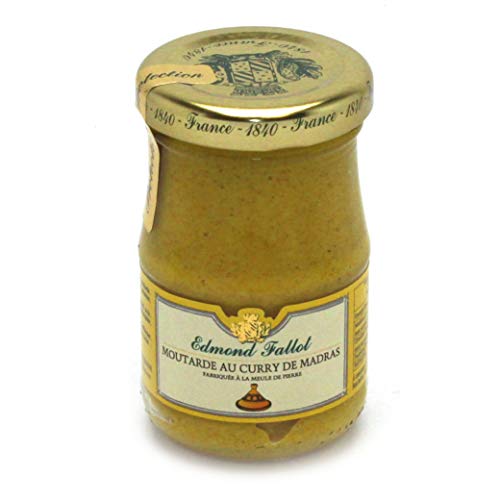 Dijon Senf, mit Curry Madras, grob, scharf, Fallot, 100 ml von ETS FALLOT SARL