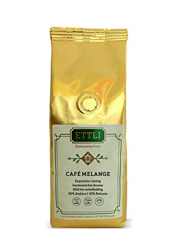 CAFE MELANGE | feinster ETTLI-Kaffee | 80% Arabica und 20% Robusta | unser Klassiker mit starker Crema | mild bis mittelkräftig (ganze Bohnen, 500 g) von ETTLI