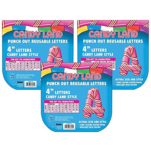 Candy Land™ Peppermint Stripe Deco 4" Letters, 176 Per Pack, 3 Packs von EUREKA