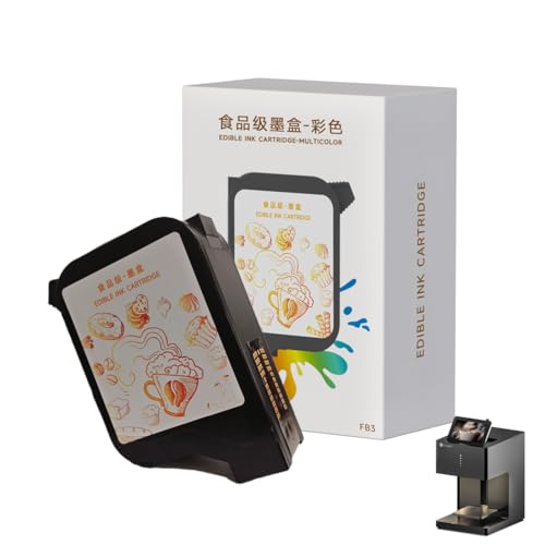 EVEBOT Lebensmitteltinte Patronen, Tintenstrahl-Nachfüllpatronen, Zum Drucken von Mustern auf Kaffee und Kuchen für Zuhause Geschäft Konditorei Café (Farbenfroh, EB-FC1) von EVEBOT