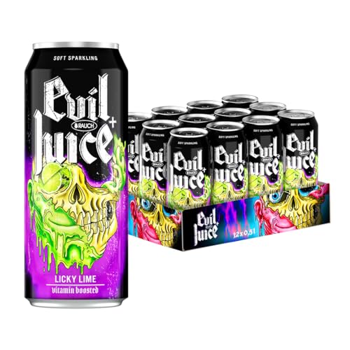 EVIL + JUICE Licky Lime | Erfrischungsgetränk mit Limettengeschmack | hochkonzentriert | leicht karbonisiert | alles andere als Mainstream | für die Überdosis EVIL | 12x 0,5l Dosen von EVIL+JUICE