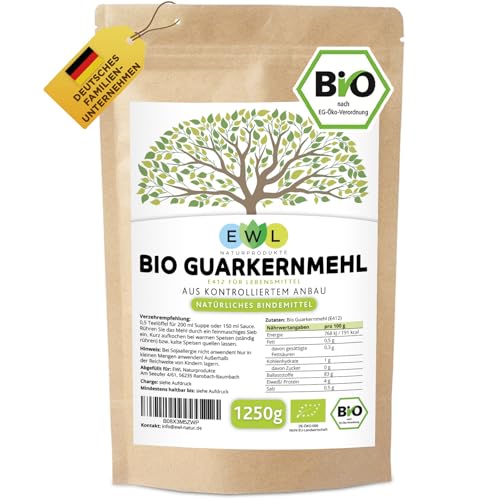 EWL Naturprodukte Bio Guarkernmehl 1250g XXL Vorteilspack Guar Gum Bio Guarkern Mehl aus kontrolliertem Anbau Guarkernmehl E412 Glutenfrei Bindemittel Verdickungsmittel 1250g EWL Naturprodukte Bio Guarkernmehl 1250g XXL Vorteilspack Guar Gum Bio Guarkern Mehl aus kontrolliertem Anbau Guarkernmehl E412 Glutenfrei Bindemittel Verdickungsmittel 1250g von EWL Naturprodukte