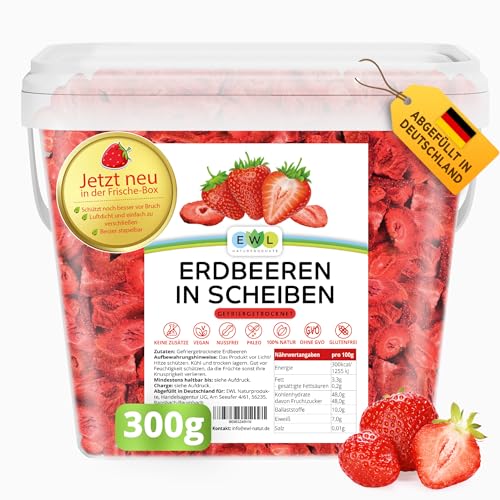 EWL Naturprodukte ERDBEEREN GEFRIERGETROCKNET 300g-leckere, schonend gefriergetrocknete Erdbeeren in Scheiben, frei von Zusatzstoffen -Deutsche Abfüllung- getrocknete Erdbeeren getrocknete Früchte EWL Naturprodukte ERDBEEREN GEFRIERGETROCKNET 300g-leckere, schonend gefriergetrocknete Erdbeeren in Scheiben, frei von Zusatzstoffen -Deutsche Abfüllung- getrocknete Erdbeeren getrocknete Früchte von EWL Naturprodukte