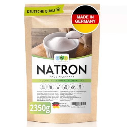 EWL Naturprodukte Natron Pulver Baking Soda 2350g extra XXL Vorteilspack Hochreine deutsche Lebensmittelqualität I Backpulver I Herstellung u. Abfüllung I Natronpulver Backingsoda von EWL Naturprodukte