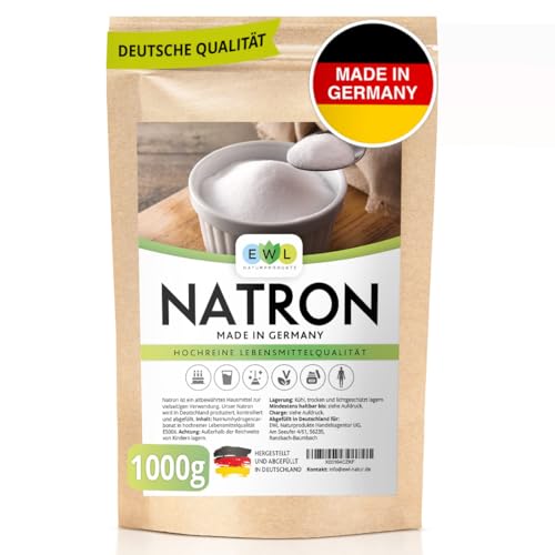 EWL Naturprodukte Natron Pulver Backing Soda,Deutsche Herstellung u. Abfüllung, Hochreine Lebensmittelqualität, Natronpulver 1kg von EWL Naturprodukte
