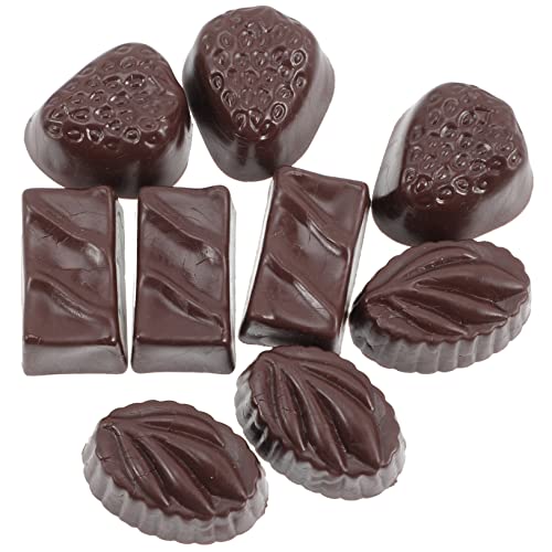EXCEART 9 Stück Simulation Schokolade Lebensmittel Bulk Dekor Kleines Süßigkeitenmodell Fotoing Lebensechte Schokolade Süßigkeiten Charms Pvc Fotoing Schokoladendekor von EXCEART