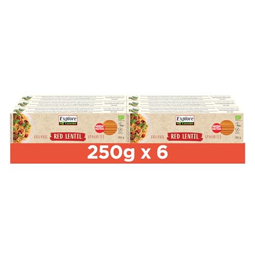 Explore Cuisine Bio Spaghetti aus roten Linsen – Glutenfreie Nudeln aus Linsenmehl, pflanzliche Protein Pasta ohne Zusatzstoffe, ideal bei Zöliakie, vegan, 6x 250g Explore Cuisine Bio Spaghetti aus roten Linsen – Glutenfreie Nudeln aus Linsenmehl, pflanzliche Protein Pasta ohne Zusatzstoffe, ideal bei Zöliakie, vegan, 6x 250g von EXPLORE CUISINE