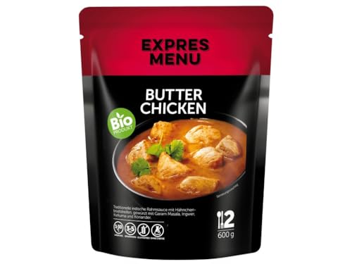 EXPRES MENU BIO Butter chicken | Indische Sauce mit gebratenen Hähnchenbruststücken | Fertiggericht | 2 Portionen von EXPRES MENU