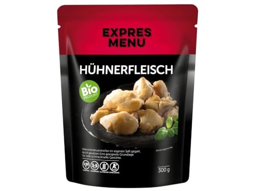 EXPRES MENU BIO Hühnerfleisch | Im eigenen Saft gedünstet | Fertiggericht | 3 Portionen von EXPRES MENU