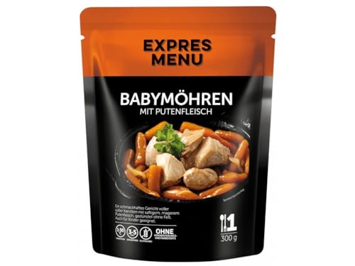 EXPRES MENU Babymöhren mit Putenfleisch | Zart und schmackhaft | Fertiggericht | 1 portion von EXPRES MENU