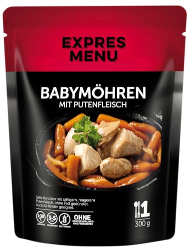 EXPRES MENU Babymöhren mit Putenfleisch | Zart und schmackhaft | Fertiggericht | 1 portion von EXPRES MENU