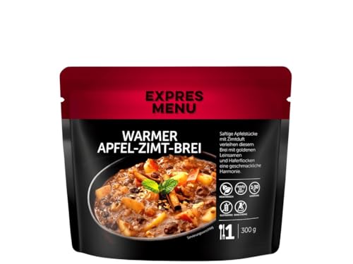 EXPRES MENU Frühstücksbrei | Glutenfreier Brei | Gesunde Fertiggerichte (300g, Apfel + Zimt) von EXPRES MENU