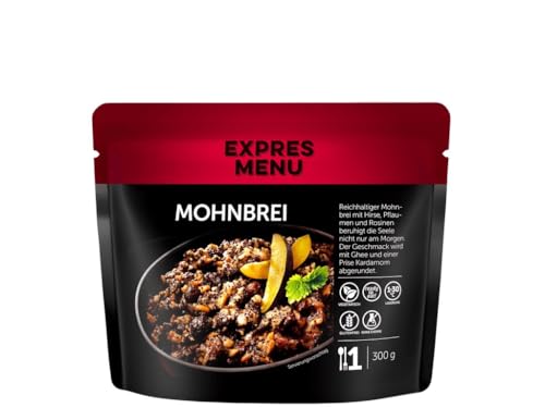 EXPRES MENU Frühstücksbrei | Glutenfreier Brei | Gesunde Fertiggerichte (300g, Pflaumen + Mohn) von EXPRES MENU