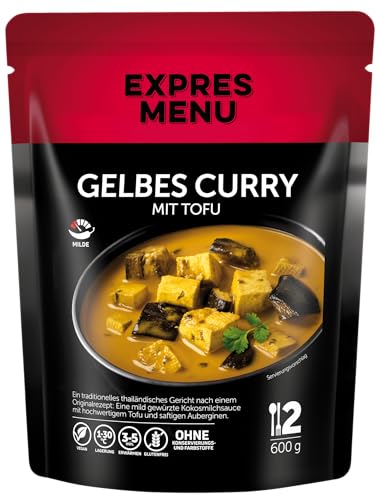 EXPRES MENU Gelbes Curry mit Tofu | Veganes | Traditionelles Thai-Gericht | Fertiggericht | 2 Portionen von EXPRES MENU