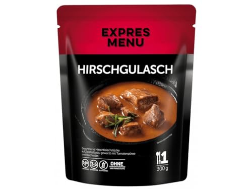EXPRES MENU Hirschgulasch | Verzehrfertig | Mit magerem Fleisch und herzhaftem Eintopf | von EXPRES MENU