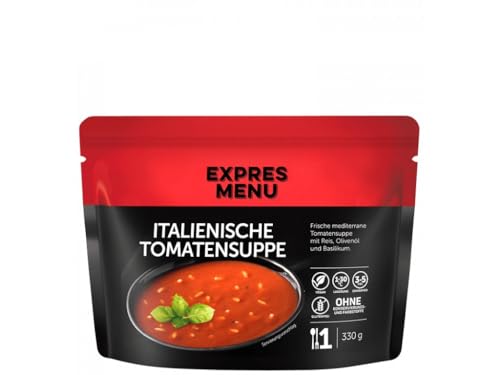 EXPRES MENU Italienische Tomatensuppe | Mit Reis, Olivenöl und Basilikum | Fertiggericht | 1 Portion von EXPRES MENU