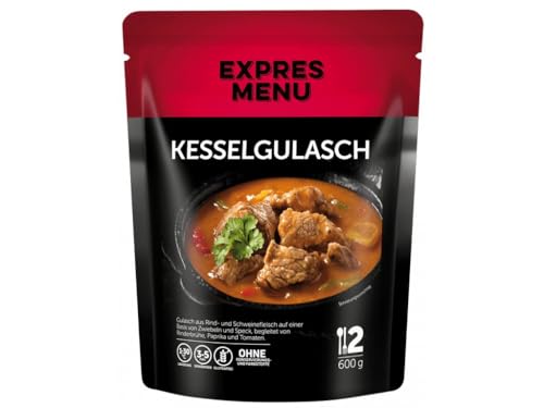 EXPRES MENU Kesselgulasch mit Rinder- und Schweinefleisch mit Paprika | Fertiggericht Suppe | 2 Portionen von EXPRES MENU