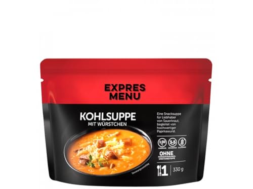 EXPRES MENU Kohlsuppe mit Schweinefleisch Würstchen | Glutenfreie Snack-Suppe | Fertiggericht | 1 Portion von EXPRES MENU
