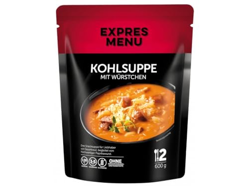 EXPRES MENU Kohlsuppe mit Schweinefleisch Würstchen | Glutenfreie Snack-Suppe | Fertiggericht | 2 Portionen von EXPRES MENU