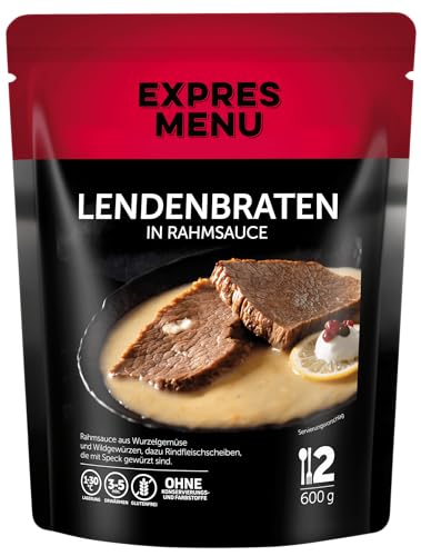 EXPRES MENU Lendenbraten auf Rahmsauce | Traditionelle Küche | Rinderfilet mit Sahnesoße | Fertiggericht | 2 Portionen von EXPRES MENU