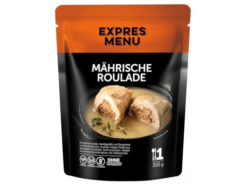 EXPRES MENU Mährische Roulade | Schweinefleischröllchen in milder Zwiebel-Senf-Sauce | Verzehrfertige Mahlzeit | 1 Portion von EXPRES MENU