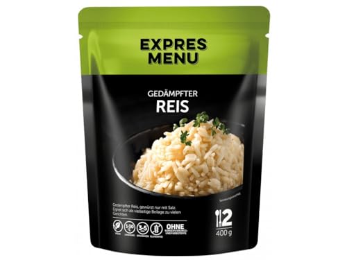 EXPRES MENU Premium Gedämpfter Reis | mit Salz | Schnelle und gesunde Beilage | 2 Portionen von EXPRES MENU