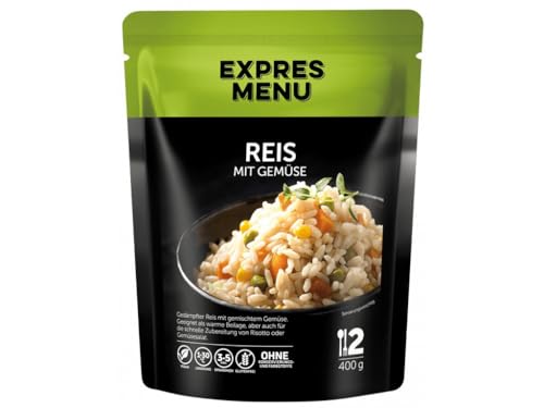 EXPRES MENU Reis mit gemischtem Gemüse | Glutenfreie und gesunde Beilage | verzehrfertig | 2 Portionen von EXPRES MENU