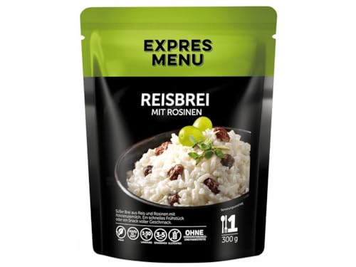 EXPRES MENU Reisbrei mit Rosinen | mit Kokosmilch | Süßes Veganes Frühstück | Schnelle und gesunde Zwischenmahlzeit | 1 Portion von EXPRES MENU