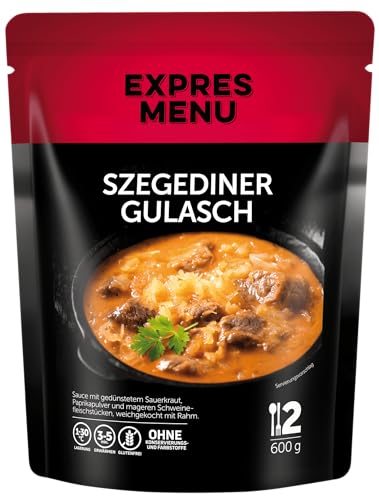 EXPRES MENU Szegediner Gulasch | Traditionelles ungarisches Gericht | mit Sauerkraut und Schweinefleischstücken | Glutenfrei | Fertiggericht | 2 Portionen von EXPRES MENU