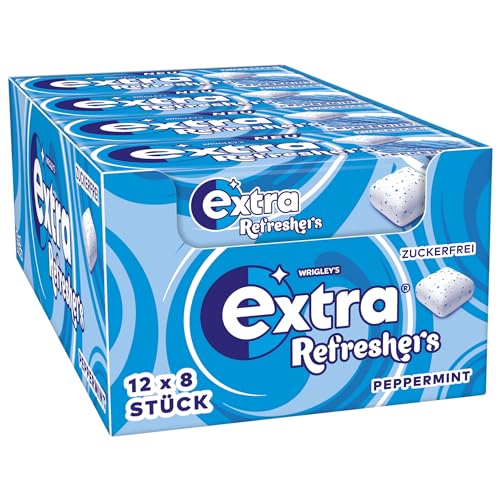 EXTRA® REFRESHERS Peppermint, erfrischendes Geschmackserlebnis, 12x8 Stück von EXTRA