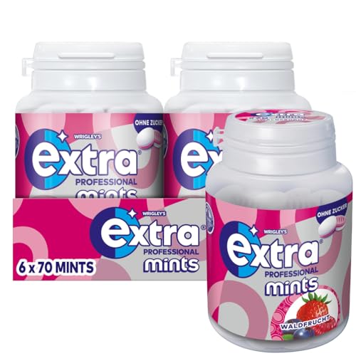 Extra Mints | Professional Waldfrucht | Zuckerfrei | Pastillen zum Lutschen | 6 Packungen (6 x 70 Mints) von EXTRA