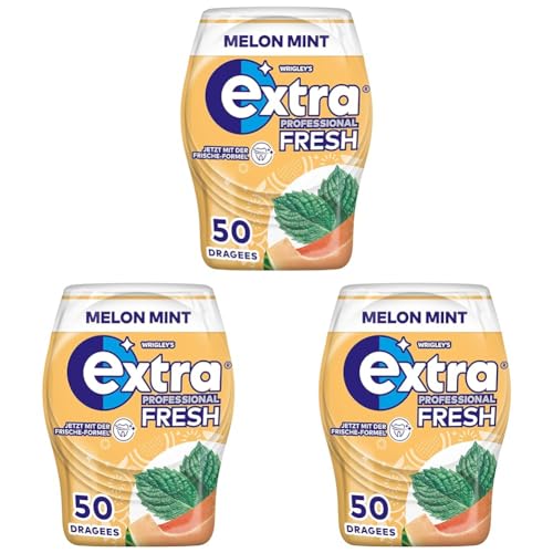 Extra Professional Fresh Kaugummi, Melon Mint, 50 Dragees (Packung mit 3) von EXTRA