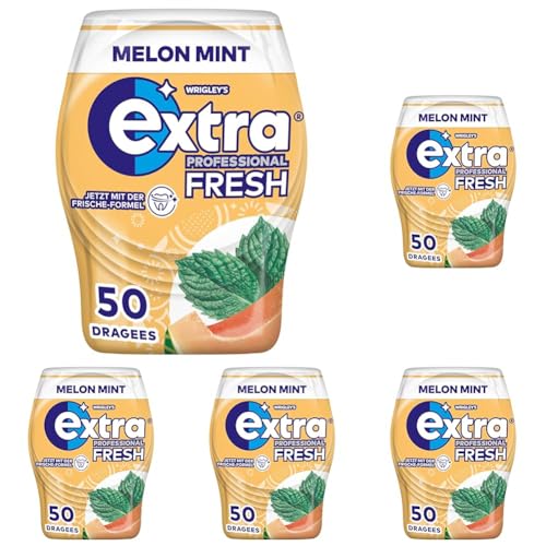 Extra Professional Fresh Kaugummi, Melon Mint, 50 Dragees (Packung mit 5) von EXTRA