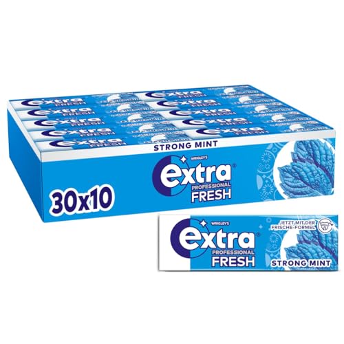 Extra Professional Fresh Strong Mint, Zuckerfreier Kaugummi, Multipack mit 30x10 Dragees, Für frischen Atem von EXTRA