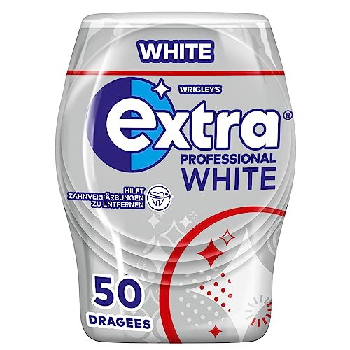 Extra Professional White, Zuckerfreier Kaugummi, Dose mit 50 Dragees, Für frischen Atem von EXTRA