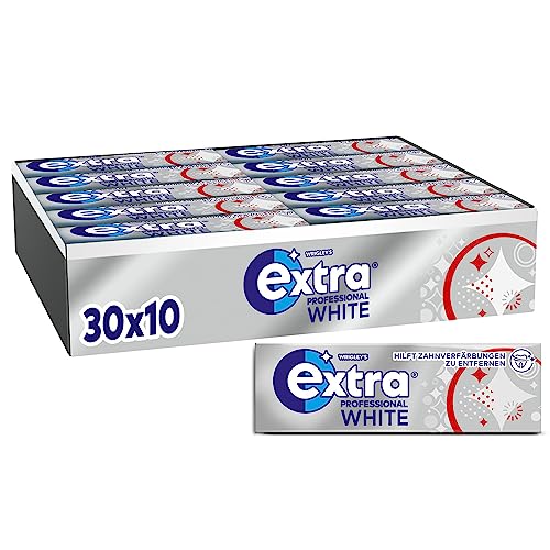 Extra Professional White, Zuckerfreier Kaugummi, Multipack mit 30x10 Dragees, Für frischen Atem von EXTRA