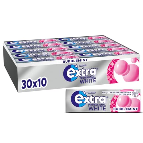 Extra Professional White Bubblemint, Zuckerfreier Kaugummi, Multipack mit 30x10 Dragees, Für frischen Atem von EXTRA