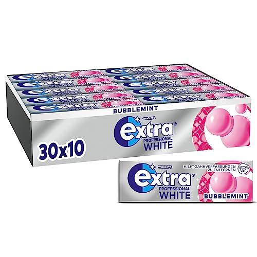 Extra Professional White Bubblemint, Zuckerfreier Kaugummi, Multipack mit 30x10 Dragees, Für frischen Atem von EXTRA
