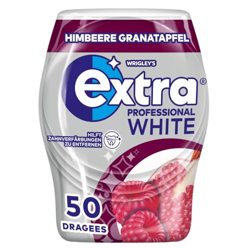 Extra Professional White Kaugummi, Himbeere Granatapfel, 50 Dragees von EXTRA