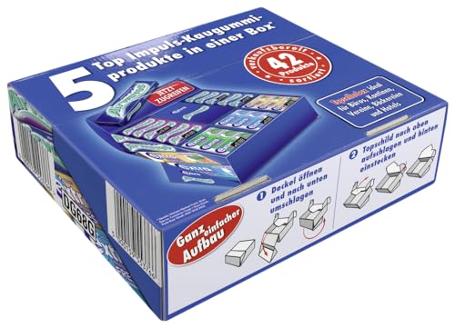 Topsellerbox Kaugummi, AIRWAVES® Cool Cassis/Menthol & Eucalyptus EXTRA® Fresh Melon Mint/Spearmint/Strong Mint, 42 Verbrauchseinheiten von EXTRA