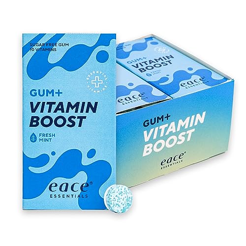 Eace ® | Vitamin Boost | Multivitamin Kaugummi mit 10 essentiellen Vitaminen und erfrischendem Minzgeschmack | Zuckerfrei | Pack 120 stuck von Eace