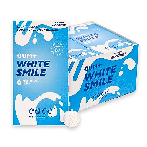 Eace ® | White Smile | Natürlich weiße Zähne mit unserem Zahnpflege-Kaugummi | Fluorid und Calciumcarbonat für gesunde Zähne | Zuckerfrei | Pack 120 stuck von Eace