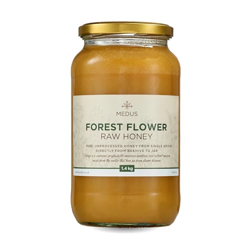 Earthbreath Forest Flower Raw Honey - Pure, Dark, Unpasteurised and Unfiltered - Natural Sweetener for Cooking, Tea, Coffee, Milk, Juice, Hot & Cold Drinks (1.4kg) von Earthbreath