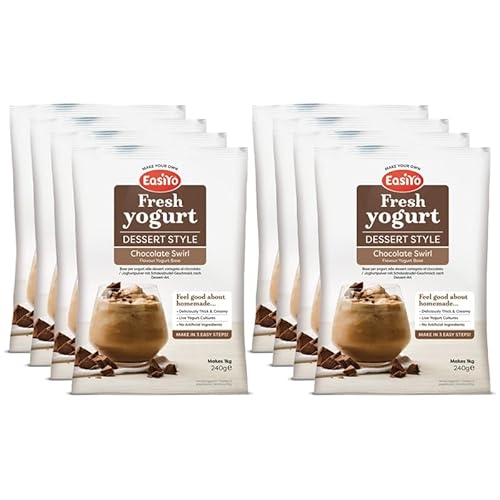 EasiYo Joghurt Chocolate Swirl, 8 Beutel | Jeder Beutel ergibt 1 kg Joghurt von EasiYo