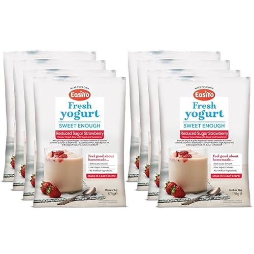 EasiYo Joghurt Erdbeere zuckerreduziert, 8 Beutel | Jeder Beutel ergibt 1 kg Joghurt EasiYo Joghurt Erdbeere zuckerreduziert, 8 Beutel | Jeder Beutel ergibt 1 kg Joghurt von EasiYo
