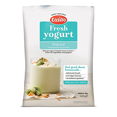 EasiYo Natürlicher Joghurt mit normalem Geschmack, jeder Beutel ergibt 1 kg, für die Verwendung mit EasiYo Joghurt-Makern, 3 Stück von EasiYo