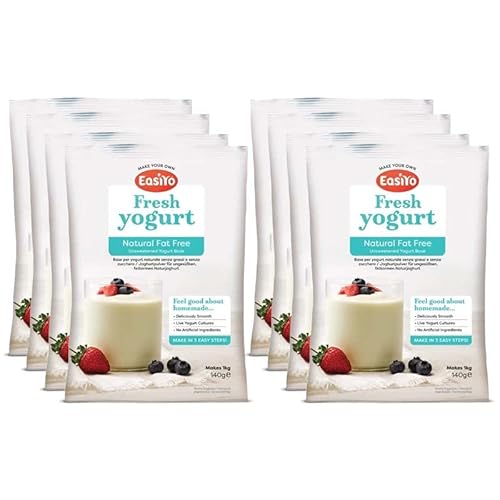 Nat√ºrlicher fettarmer EasiYo Joghurtpulver, 8 Beutel | Jeder Beutel ergibt 1 kg Joghurt von EasiYo