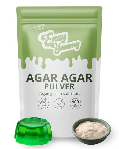 Easy Yummy Agar Agar Pulver (100g), Veganes Gelatinepulver, 100% Halal Veganes Gelatinepulver von Easy Yummy