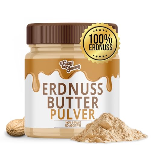 Easy Yummy Erdnussbutter Pulver (500g), 100% Peanut Butter Powder ohne Zucker, Erdnusspulver von Easy Yummy